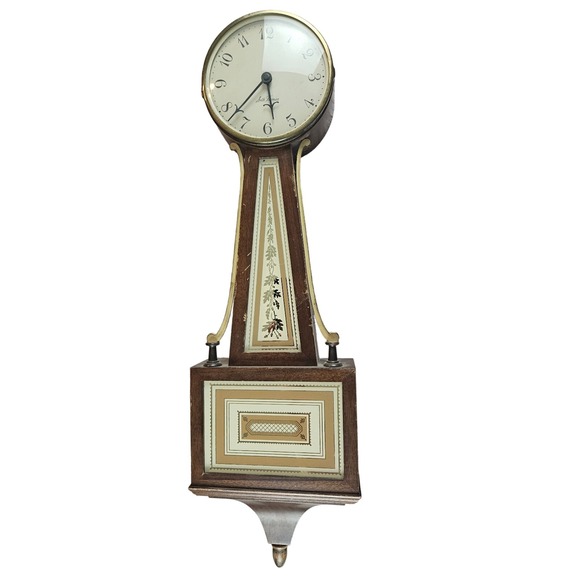 Seth Thomas Banjo clock‎ four jeweled mechanism April 1954 not running flaws - Picture 1 of 8